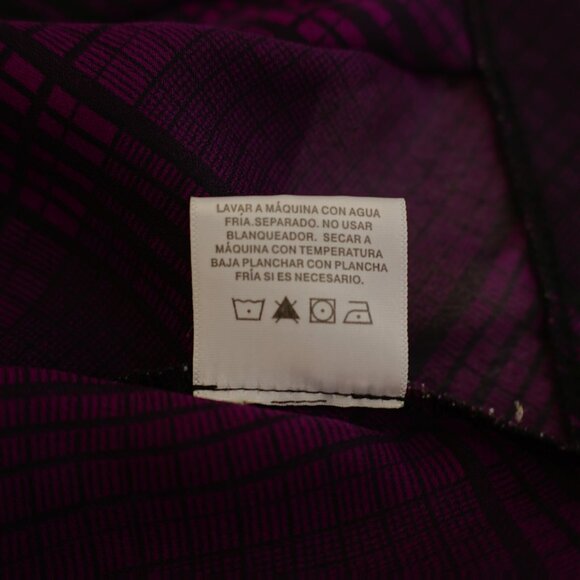 Apostrophe Sheer Purple Plaid Rolled Neck Poncho Blouse Top Sleeveless XL Polyes - Picture 8 of 8